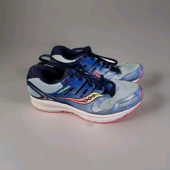 Saucony Womens Tornado 2 Running Sneaker Shoes Size 10 Blue Pink S15439-3 - Picture 4 of 16